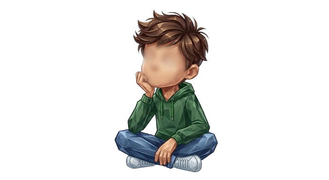 A boy sitting relaxed in his hoodie